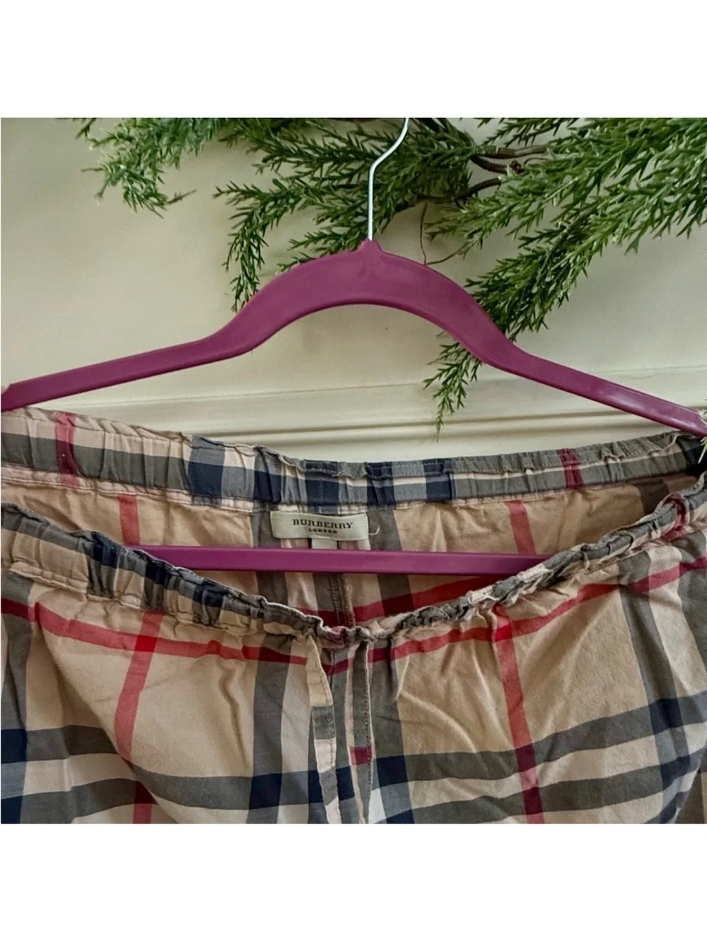 Burberry Beige Plaid Button-Front Shirt with tan and black Accents - Picture 3 of 7
